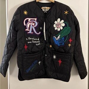 First Row Denim Sunshine Quilted Puff jacket size small brand new